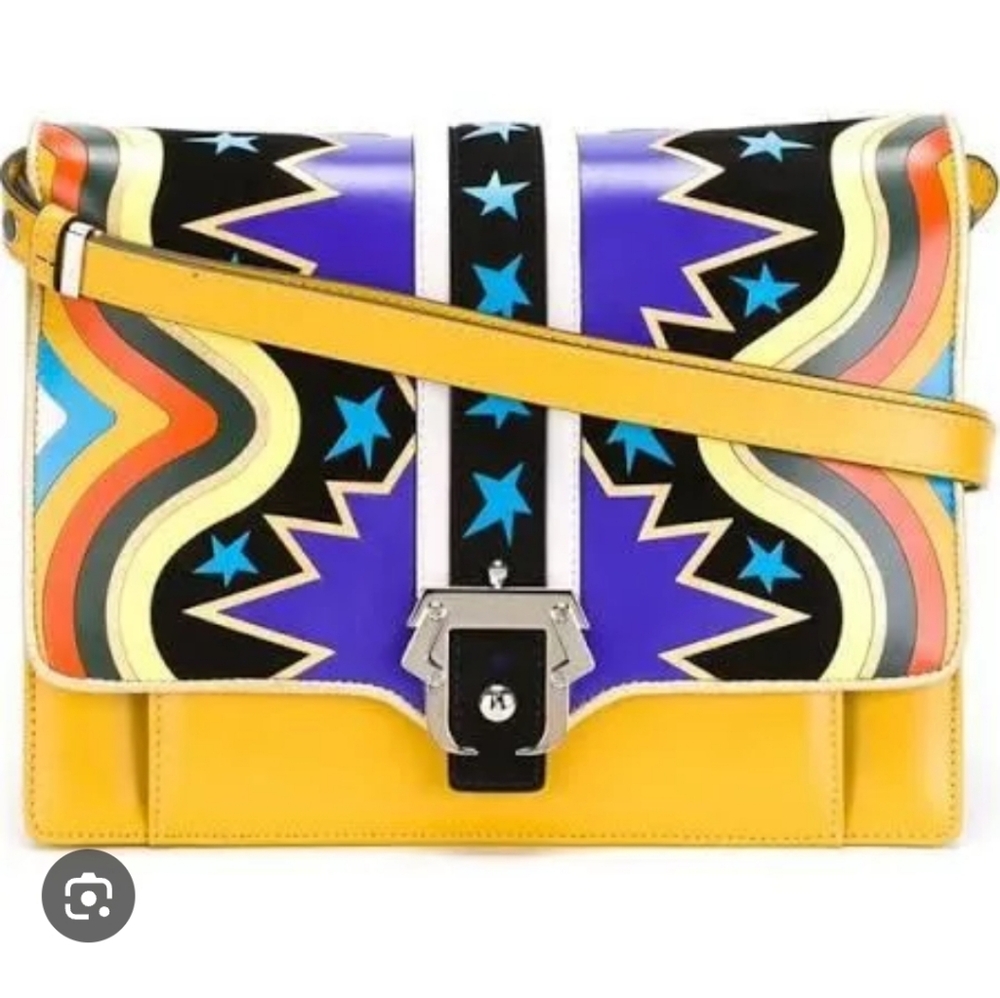 Paula Cademartori Yellow Multicolor Star-Print Shoulder Bag